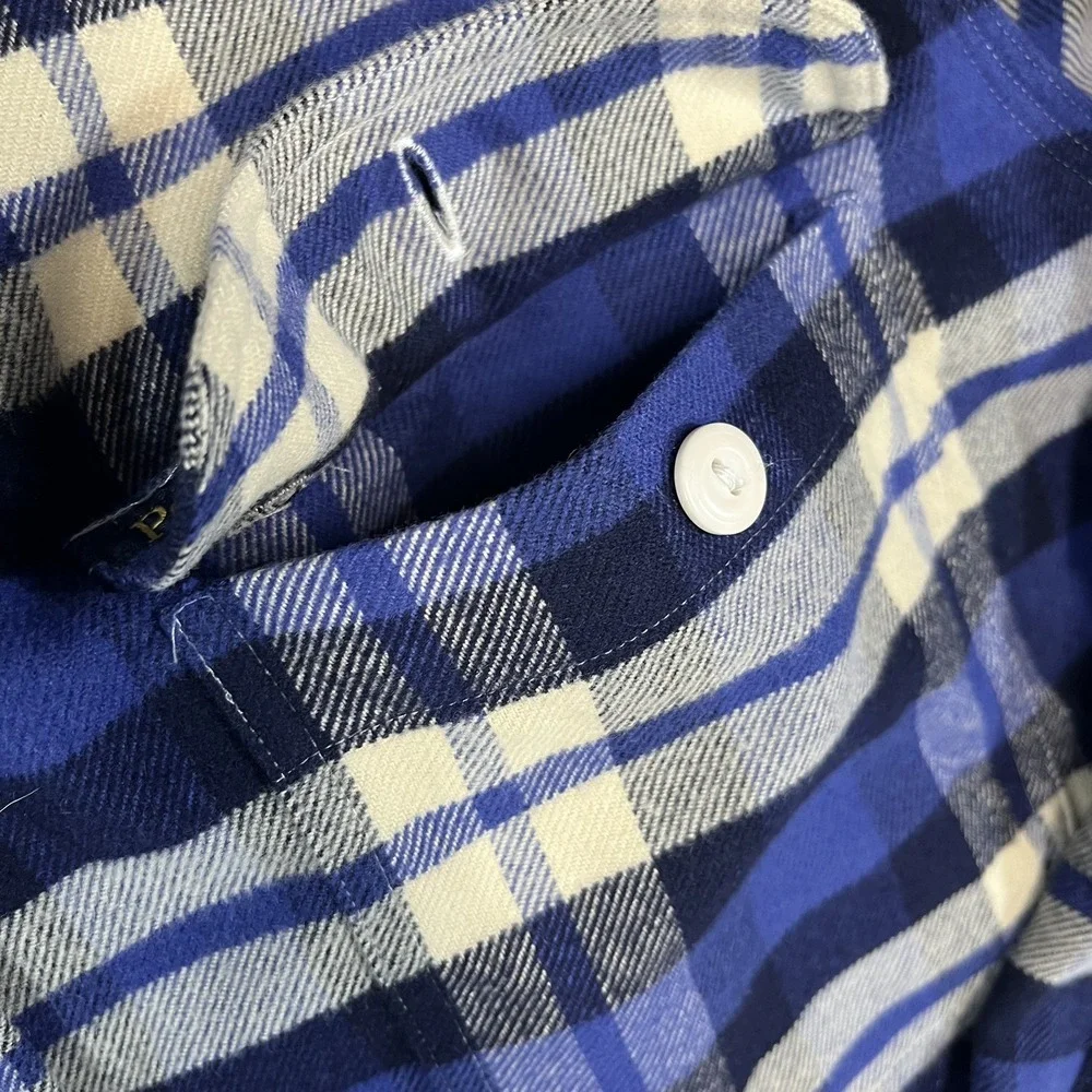 POLO RALPH LAUREN CLASSIC FIT PERFORMANCE FLANNEL SHIRT BLUE MENS 2XL EUC